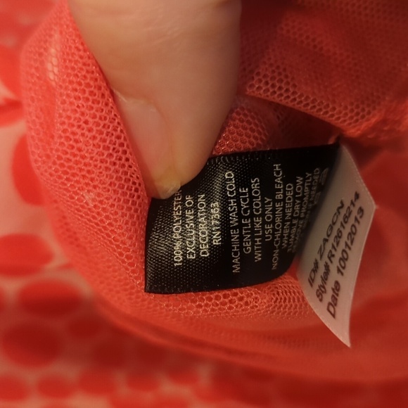 Kensie cream and coral polka dot Night gown NWT Sz Meduim - Picture 5 of 8